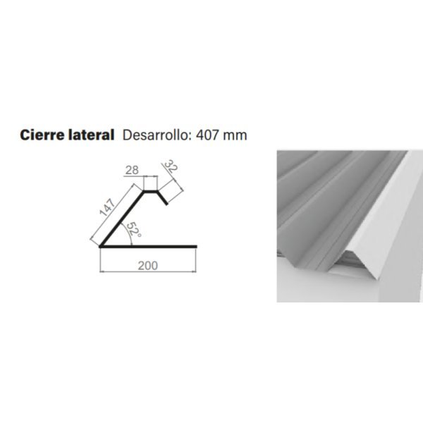 Gotero Superior Para Panel Isoroof ARMCO 3m