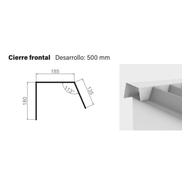 Gotero Frontal Para Panel Isoroof ARMCO 3m
