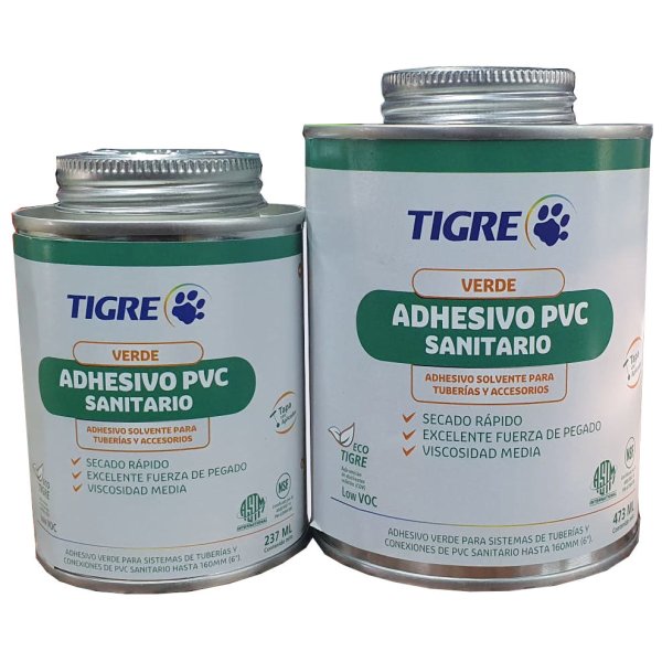 Adhesivo Verde Para PVC Sanitario Tigre 237ml