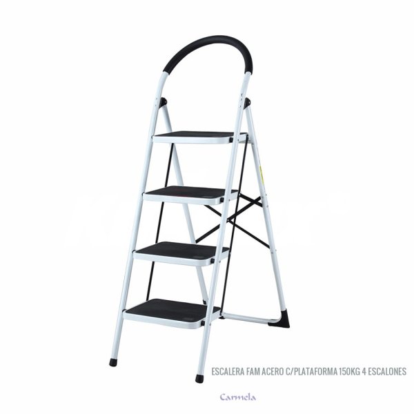 Escalera fam ACERO c/plataforma 150kg 4 Escalones