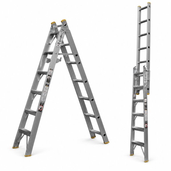 Escalera Aluminio 17 Escalones Tijera Extensible Escalumex 
