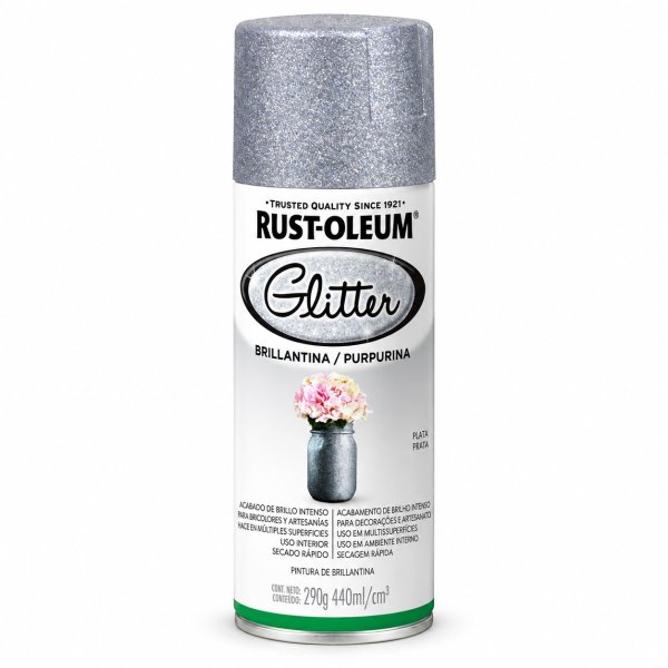 Aerosol Brillantina Glitter Plata Rust Oleum
