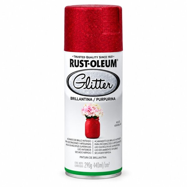 Aerosol Brillantina Glitter Rojo Rust Oleum