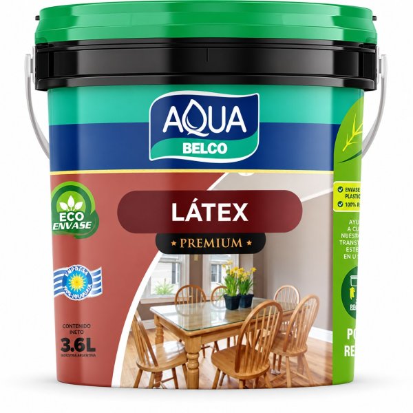 Pintura Superlavable Antibacterial Satinado Aqua Belco 3,6lt