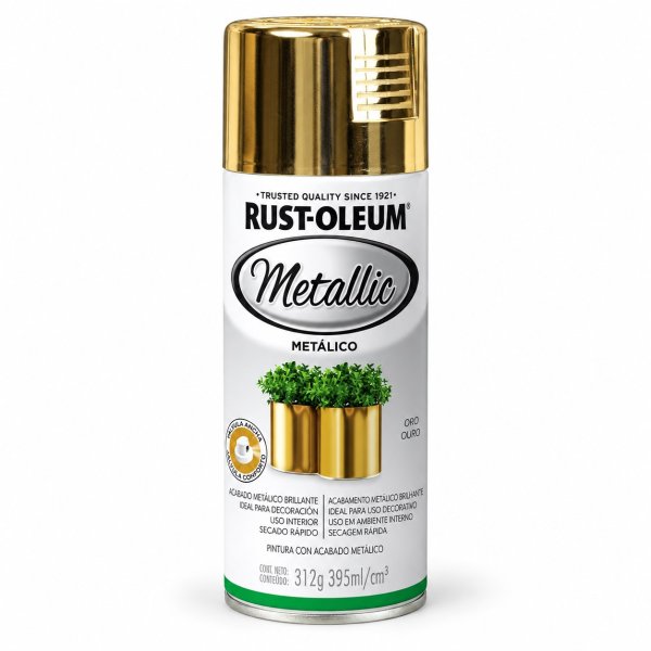 Pintura Metálica en Aerosol Rust Oleum Metallic Oro