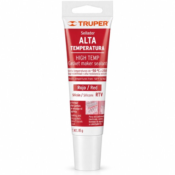 Silicona Alta Temperatura Rojo 85gr Truper