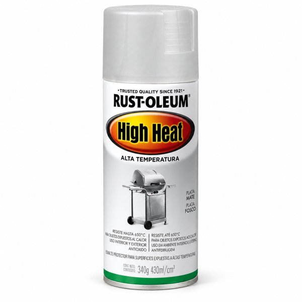 Esmalte Alta Temperatura 650°C Plata Rust Oleum Aerosol 340gr