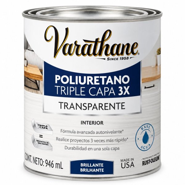 Barniz Poliuretano Triple Capa 3X Brillante 946ml Varathane