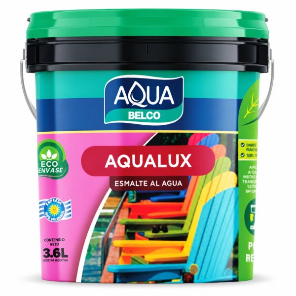 Esmalte Al Agua Amanecer Brillante AQUALUX Aqua Belco 3,6lt
