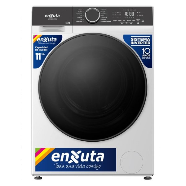 Lavarropa Automático Inverter Carga Frontal 11 kg Blanco Enxuta LENX161150W