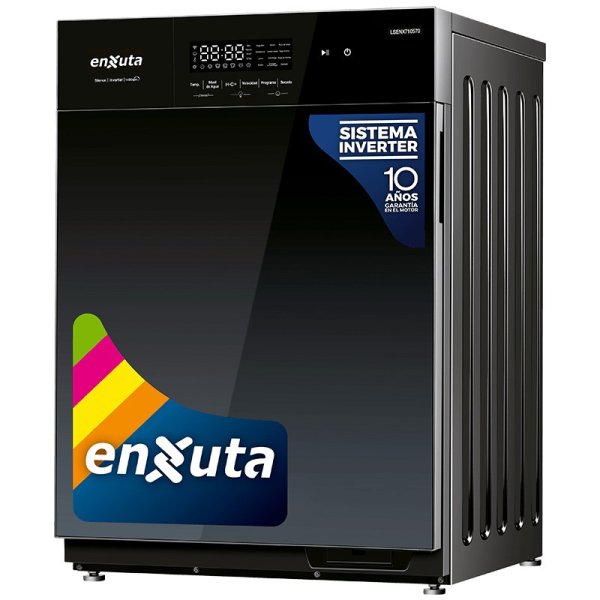 Lavasecarropa Automático Inverter Carga Frontal Negro 10,5 kg Enxuta LSENX710570