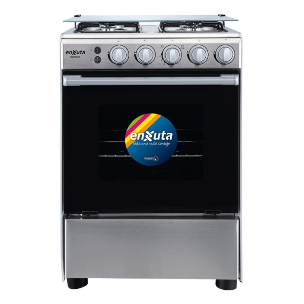 Cocina Supergas 4 Hornallas Inox con Termocupla y Grill 60x60 Enxuta CENX9604I