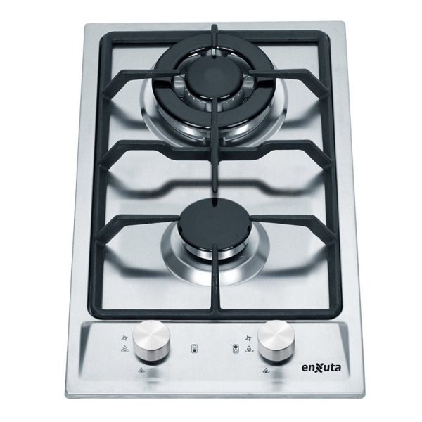Anafe de Empotrar con 2 Hornallas a Gas Inox con Hierro Fundido Enxuta AENX3832
