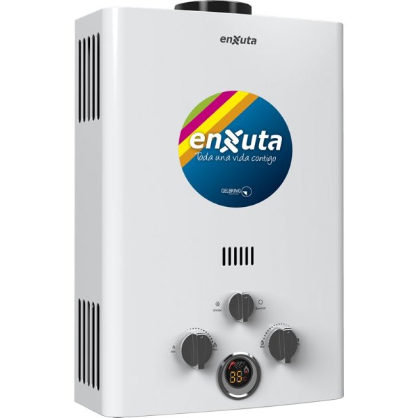 Calentador a Gas Instantáneo 6 L/min Tiro Natural, Gas Natural o Supergas Enxuta TENX6G