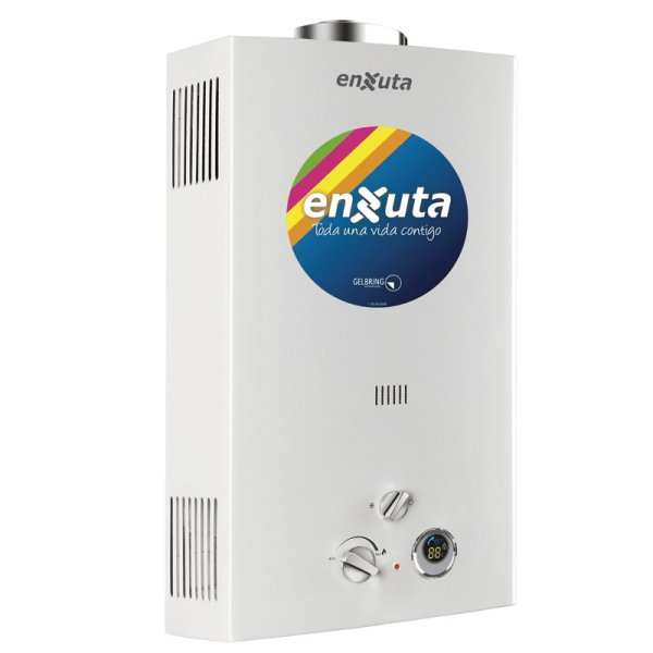 Calentador a Gas Instantáneo 16 L/min Tiro Natural, Gas Natural o Supergas Enxuta TENX16G