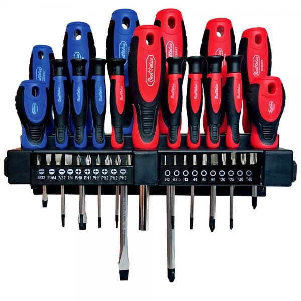 Juego Destornillador 38 piezas CRV con Organizador Ergonómico con Iman