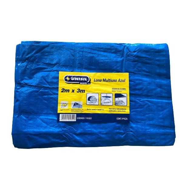 Lona Multiuso de Polyet. Azul 2 x 3 m
