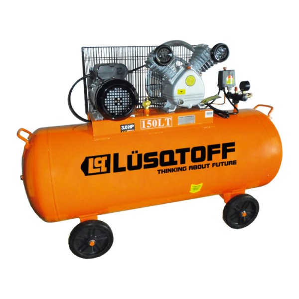 Compresor 150 L 3 HP 335 L/min Bicilíndrico a Correa LUSQTOFF LC-30150