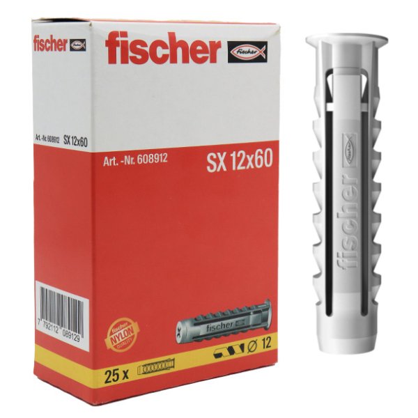 Taco Universal SX12 Con Tope FISCHER Caja x 25