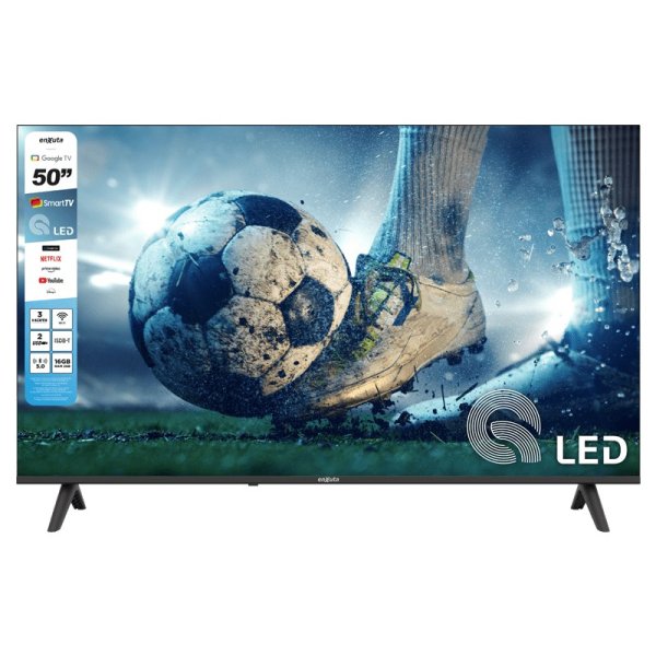 Televisor LED SMART 50 Pulgadas QLED, Google TV, Netflix, Prime Video Enxuta LEDENX1250SDF4KW