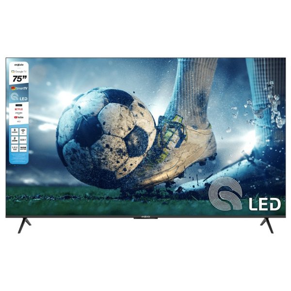 Televisor LED SMART 75 Pulgadas QLED, Google TV, Netflix, Prime Video Enxuta LEDENX1275SDF4KW