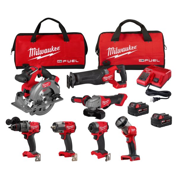 Combo 7 Herramientas M18 FUEL con 2 Baterías 5,0 Ah y Cargador Milwaukee 3697-27