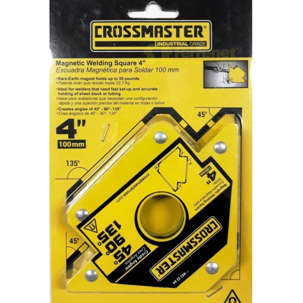 Escuadra Magnética p/ Soldar Ángulos 100mm 23kg Crossmaster 