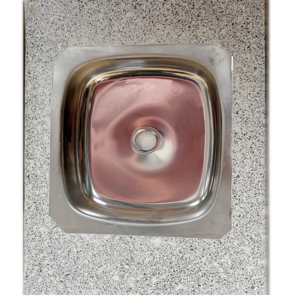 Mesada de Monolitico 1,20 mt con Pileta Acero Inoxidable 