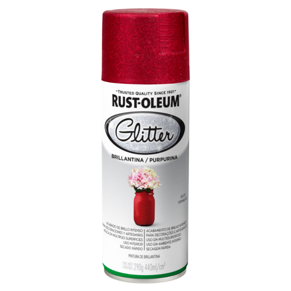 Aerosol Brillantina Glitter Rojo Rust Oleum