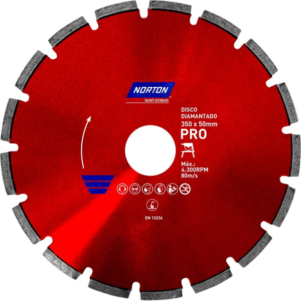 Disco Diamantado 14'' Corte Piedra Marmol Norton Pro