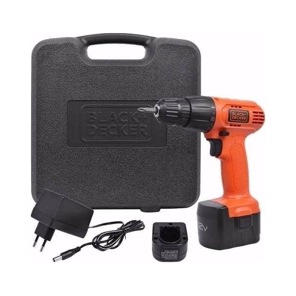 Taladro atornillador a batería 12V Black & Decker CD121K con maletín