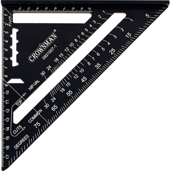 Escuadra de Aluminio 45º 18cm con Tope Crownman