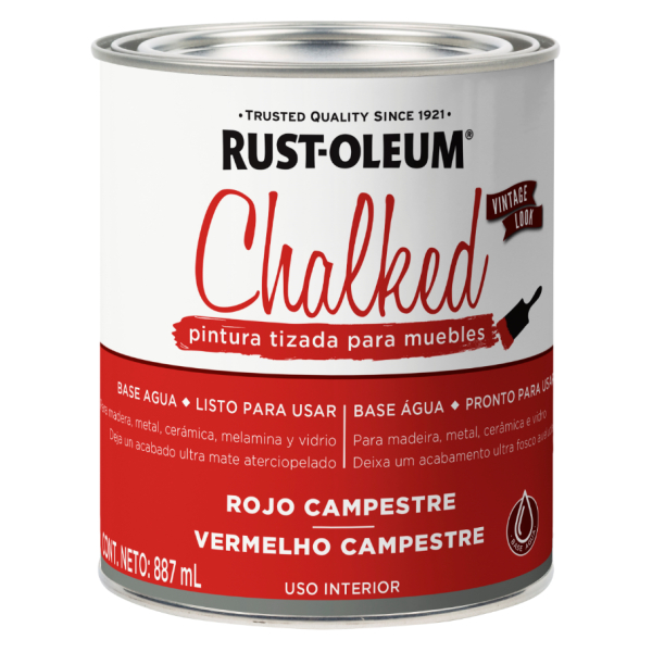 Pintura Tizada Chalked Rust Oleum Rojo Campestre