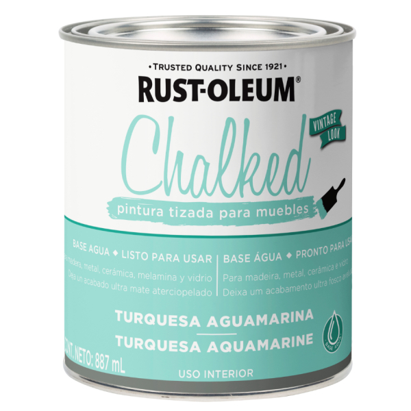 Pintura Tizada Chalked Rust Oleum Turquesa Aguamarina