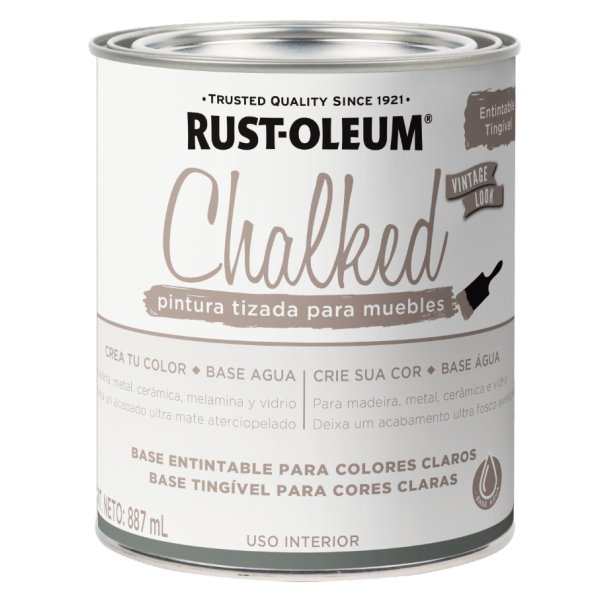 Pintura Tizada Base Entintable Claro Chalked Interior Rust Oleum 887ml