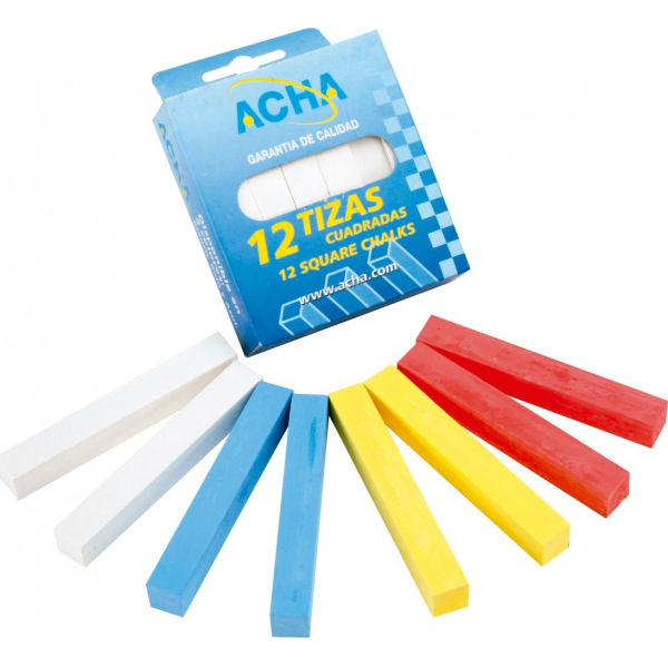 Tizas de Yeso Cuadradas Blancas 90mm ACHA