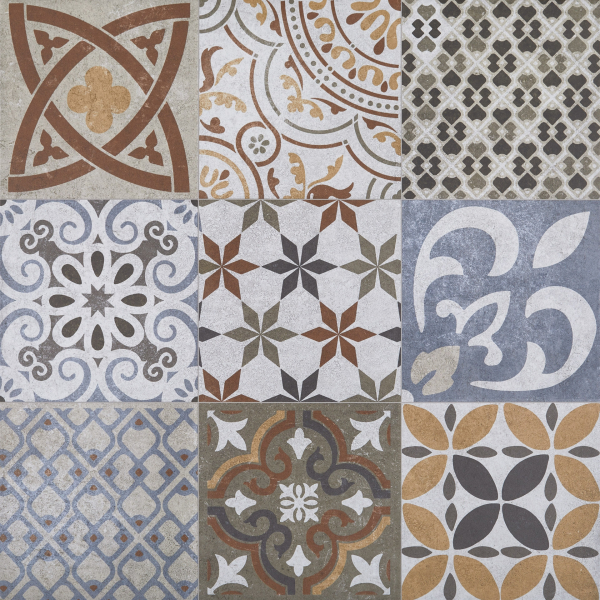Cerámica Piso Pared 60x60cm POINTER Urbana Retro Mix 