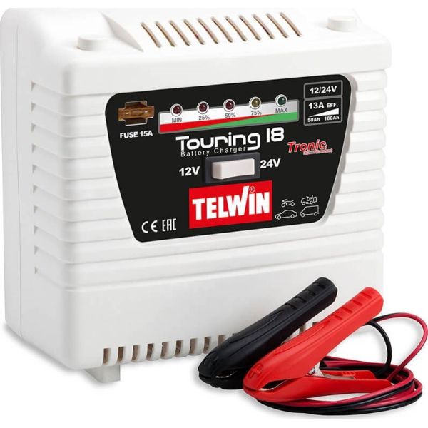 Cargador Batería Inteligente 12V-24V Telwin Touring 18