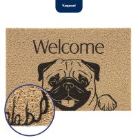 Felpudo Vinil Pet Dog Welcome Pug 60 x 40 cm