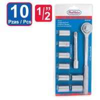 Juego Dados de 1/2" 10 piezas Milimetrico