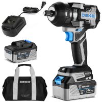 Llave de Impacto 1/2" 800 Nm 20V Brushless con Batería 4 Ah y Cargador Deko DKBW20XP01-S1