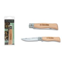 Navaja 9 cm con Bloqueo de Hoja Mango de Haya 3 Claveles 1788