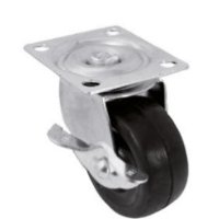 Ruedas de Goma Tipo Plana con Base y Freno 2" BEST VALUE (4 Piezas)