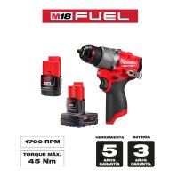 Taladro Percutor 1/2" M12 FUEL con 2 Baterías y Cargador Milwaukee 3404-22