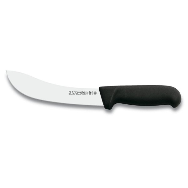 Cuchillo para Despellejar 6,5" (16 cm) Mango Negro 3 Claveles 1277