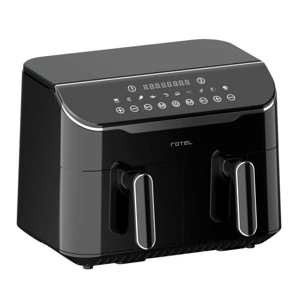 Freidora sin Aceite Dual 2800 W 2 Canastos de 4 Litros Digital Rotel 72778