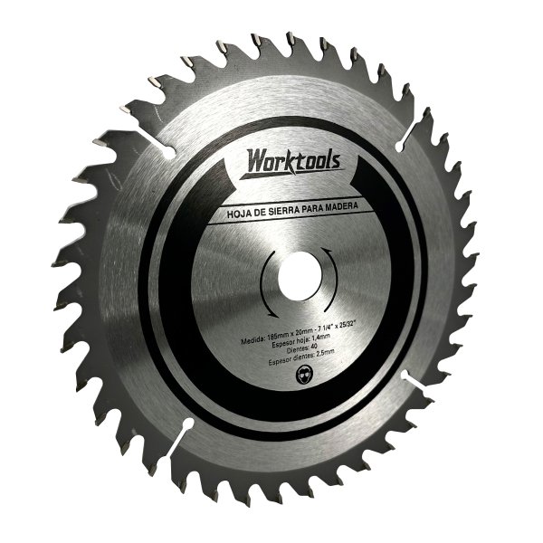 Hoja sierra circular para madera 7 1/4" 185mm 20 dientes