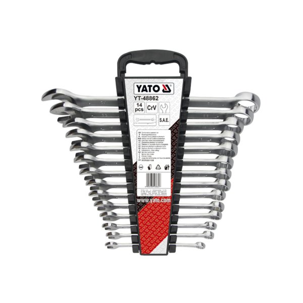 Juego 14 Llaves Combinadas en Pulgadas 3/8" a 1 1/4" Yato YT-48862