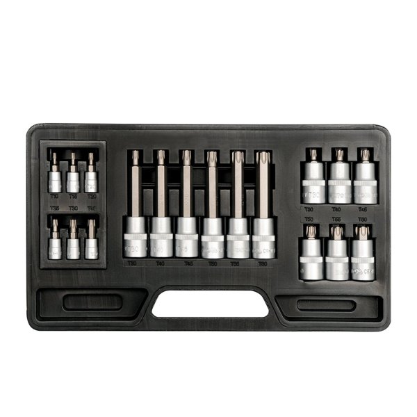 Juego de Bocallaves con Punta Torx 1/4" y 1/2" 18 Piezas Yato YT-7751