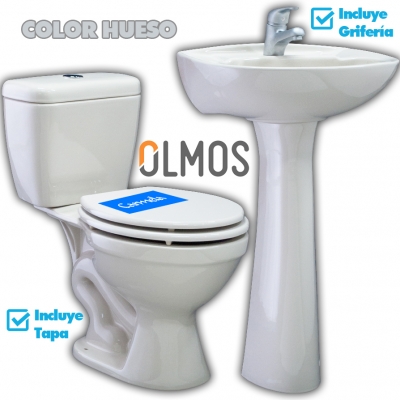 Juego de Loza Hueso Lavatorio+Inodoro línea Alpina OLMOS